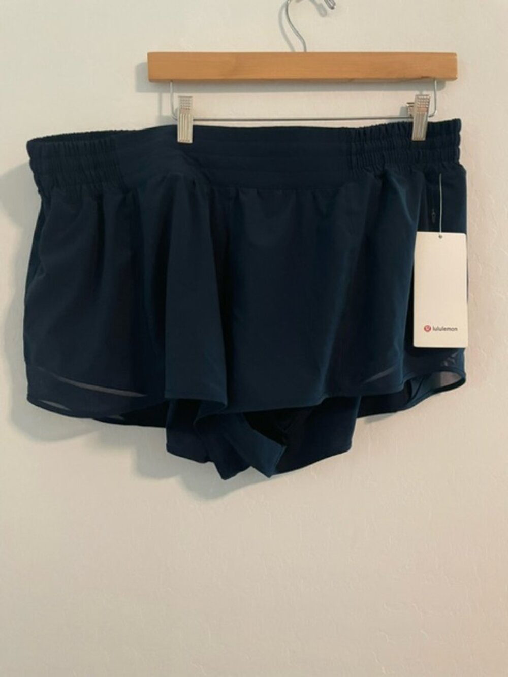 Lululemon Hottie Hot HR Shorts 2.5” NAVY BLUE Lined, Size 20 New With Tags